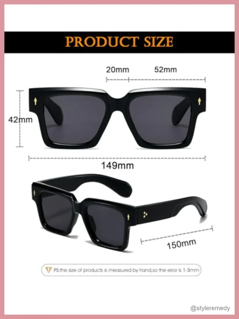 Square Frame Sunglasses with UV400 Protection